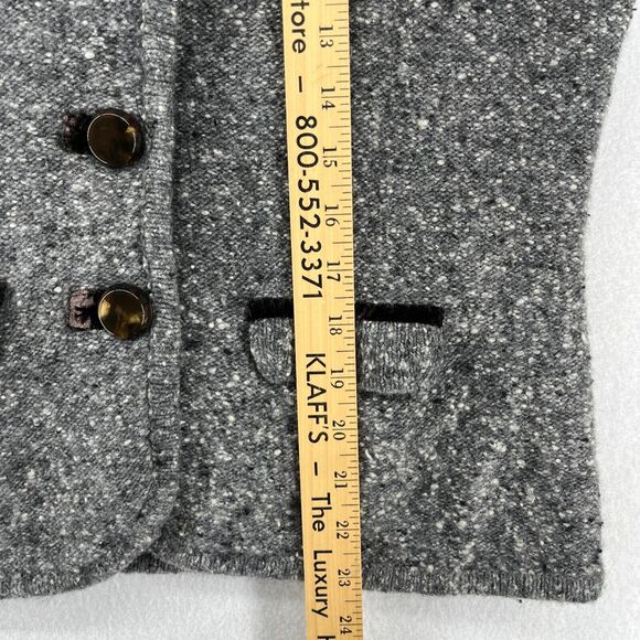 LAUREATE LANE Sweater Womens M Wool Blend Marled Notch Button Front Blazer Gray - Picture 15 of 16